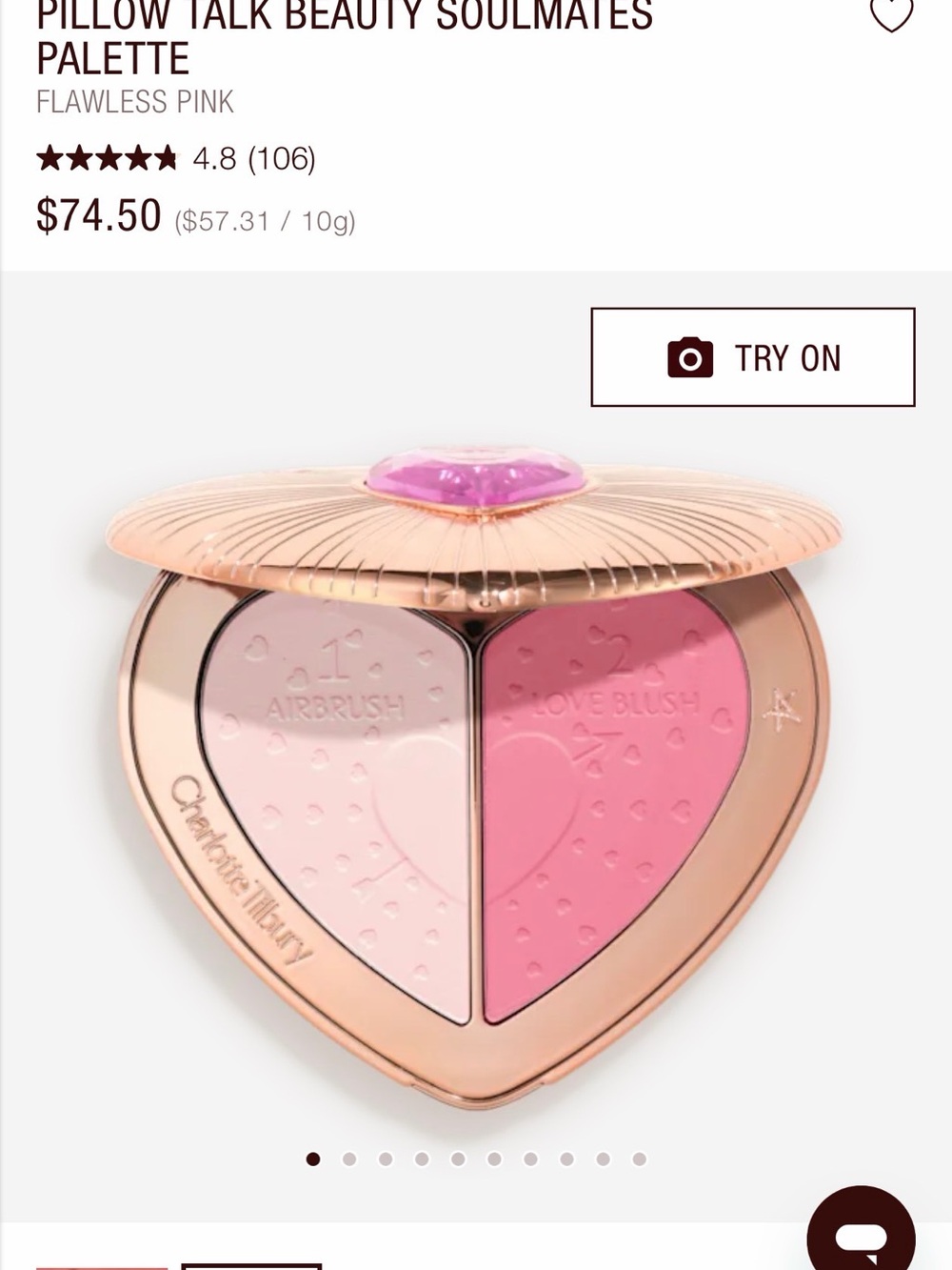 Charlotte Tilbury Flawless & Airbrush Powder Duo Heart- Flawless Pink